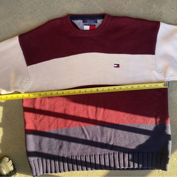 Tommy Hilfiger Oversized Wide Stripe Cotton Knit Crewneck Sweater Size XL - Picture 13 of 16
